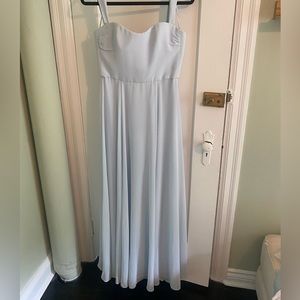 Amsale pale blue bridesmaids dress